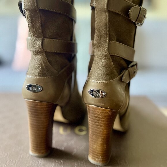 COACH ALEXANDRA SUEDE Boots in Olive - Picture 3 of 6